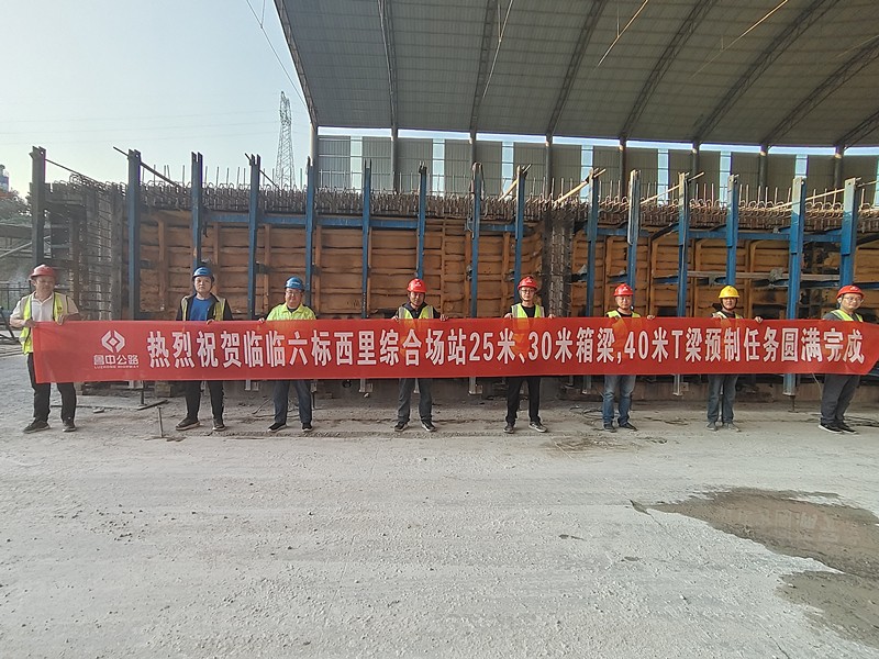 臨臨高速六標西里綜合場站25米、30米箱梁， 40米T梁預(yù)制任務(wù)圓滿完成