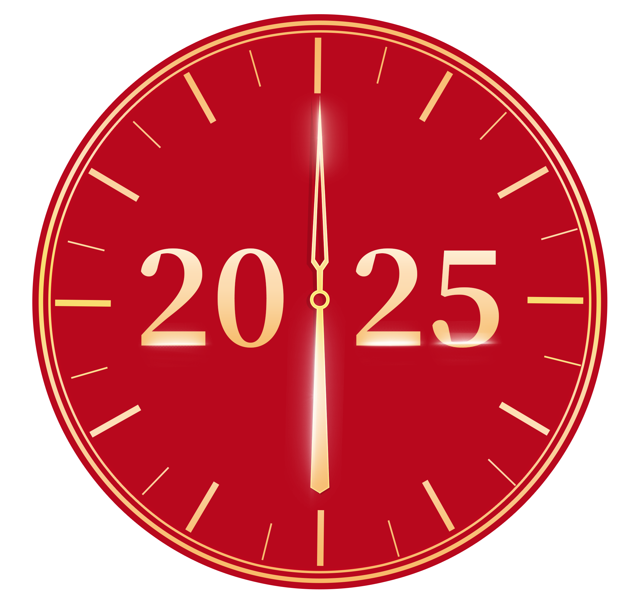 千庫網(wǎng)_紅金色仿真鐘表2025時鐘元旦新年_元素編號14653045